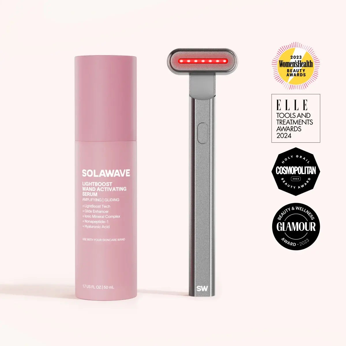 Solawave 4-in-1 Red Light Therapy Wand & Activating Serum Kit
