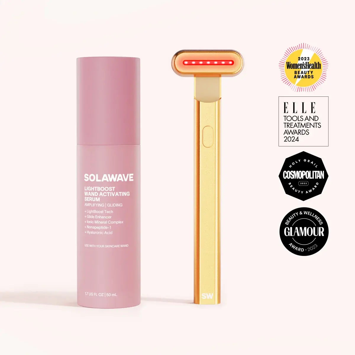 Solawave 4-in-1 Red Light Therapy Wand & Activating Serum Kit