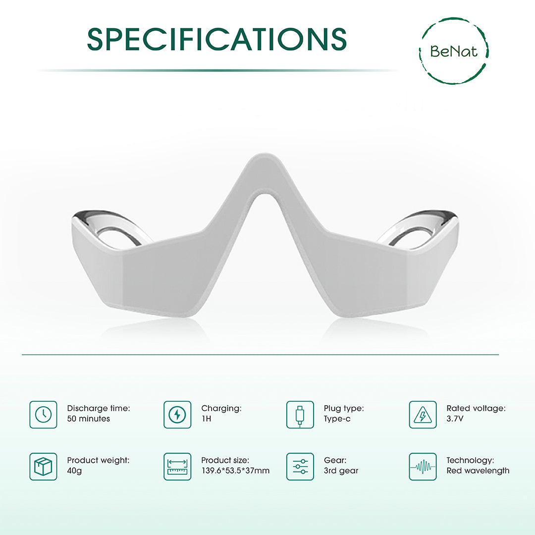 Under-Eye Red Light Therapy Skin Rejuvenation and Relaxation Massager | BeNat