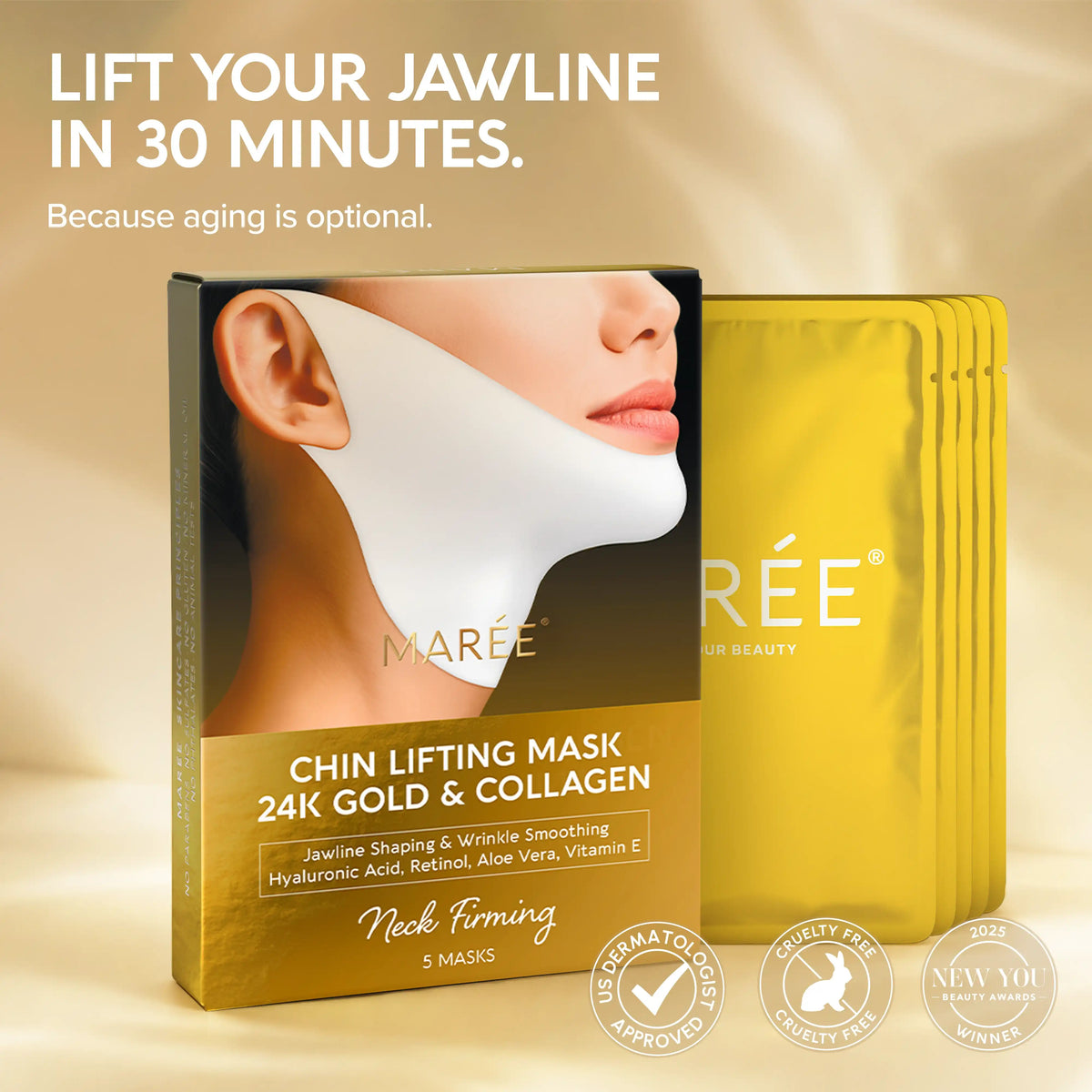 MAREE 24K Gold Chin & Jawline Lifting Mask